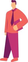 Business Character in Flat Design and Shape. Isolated on White Background. vector