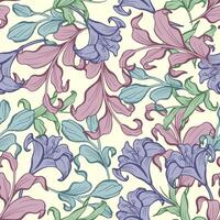 Seamless pattern of Lily flower with combination of soft colors palette vector