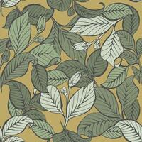 Leaf seamless pattern, retro color vector