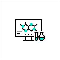 A computer screen with a chemical molecule on it vector