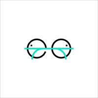 A pair of glasses with a green line through it vector