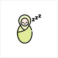 A baby sleeping in a blanket with a smile vector