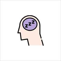 A person's head with a sleep symbol on it vector
