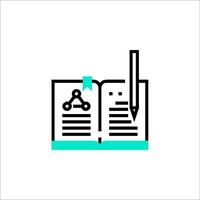 A book and pen icon on a white background vector