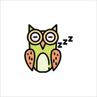 An owl with eyes closed is sleeping vector