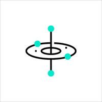 An atom with a circle around it vector