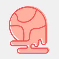 Icon world melting. Global warming elements. Icon in two tone style. vector