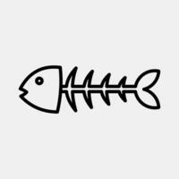 Icon fishbone. Global warming elements. Icon in line style. vector
