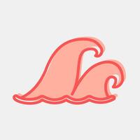 Icon tsunami. Global warming elements. Icon in two tone style. vector