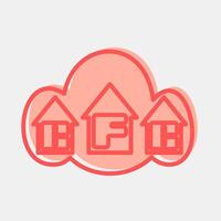 Icon cfc gas. Global warming elements. Icon in two tone style. vector