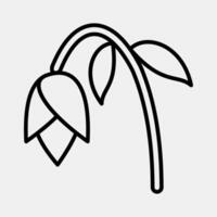Icon wilted flower. Global warming elements. Icon in line style. vector