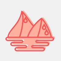 Icon ice melting. Global warming elements. Icon in two tone style. vector