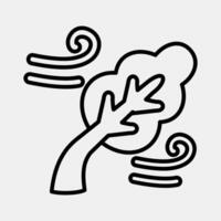 Icon strong winds. Global warming elements. Icon in line style. vector