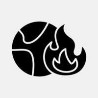 Icon global warming. Global warming elements. Icon in glyph style. vector