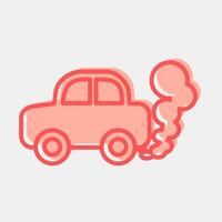 Icon car pollution. Global warming elements. Icon in two tone style. vector