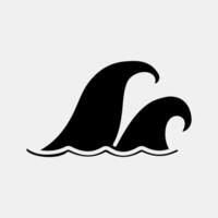 Icon tsunami. Global warming elements. Icon in glyph style. vector