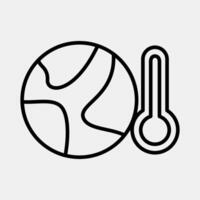 Icon global temperature rise. Global warming elements. Icon in line style. vector