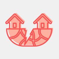 Icon earthquake. Global warming elements. Icon in two tone style. vector