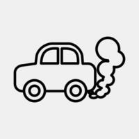 Icon car pollution. Global warming elements. Icon in line style. vector