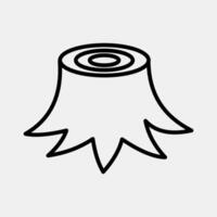 Icon tree stump. Global warming elements. Icon in line style. vector