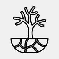 Icon droughts. Global warming elements. Icon in line style. vector