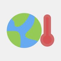 Icon global temperature rise. Global warming elements. Icon in flat style. vector