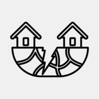 Icon earthquake. Global warming elements. Icon in line style. vector