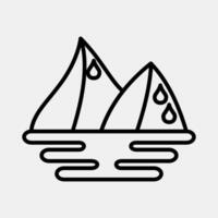 Icon ice melting. Global warming elements. Icon in line style. vector