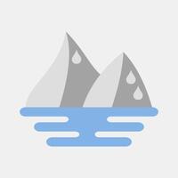 Icon ice melting. Global warming elements. Icon in flat style. vector