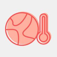 Icon global temperature rise. Global warming elements. Icon in two tone style. vector