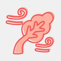 Icon strong winds. Global warming elements. Icon in two tone style. vector