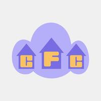 Icon cfc gas. Global warming elements. Icon in flat style. vector