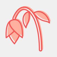 Icon wilted flower. Global warming elements. Icon in two tone style. vector