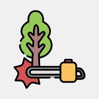 Icon deforestation. Global warming elements. Icon in filled line style. vector