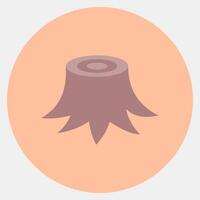 Icon tree stump. Global warming elements. Icon in color mate style. vector