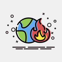 Icon global warming. Global warming elements. Icon in MBE style. vector
