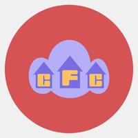 Icon cfc gas. Global warming elements. Icon in color mate style. vector