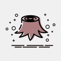Icon tree stump. Global warming elements. Icon in MBE style. vector