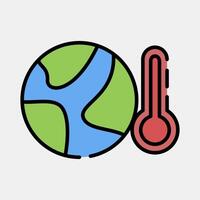 Icon global temperature rise. Global warming elements. Icon in filled line style. vector