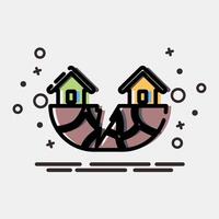 Icon earthquake. Global warming elements. Icon in MBE style. vector