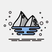 Icon ice melting. Global warming elements. Icon in MBE style. vector