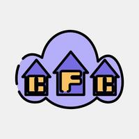 Icon cfc gas. Global warming elements. Icon in filled line style. vector