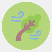 Icon strong winds. Global warming elements. Icon in color mate style. vector
