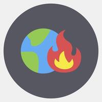 Icon global warming. Global warming elements. Icon in color mate style. vector