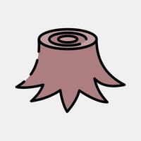 Icon tree stump. Global warming elements. Icon in filled line style. vector