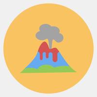 Icon volcano eruption. Global warming elements. Icon in color mate style. vector
