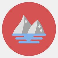 Icon ice melting. Global warming elements. Icon in color mate style. vector
