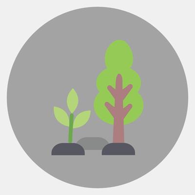 Icon enviromental restoration. Global warming elements. Icon in color mate style.