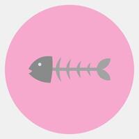 Icon fishbone. Global warming elements. Icon in color mate style. vector