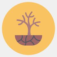Icon droughts. Global warming elements. Icon in color mate style. vector